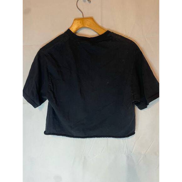 35 & Fabulous Cropped Women's Shirt GUC 35th Birthday Lips S Black Gold - Picture 3 of 5